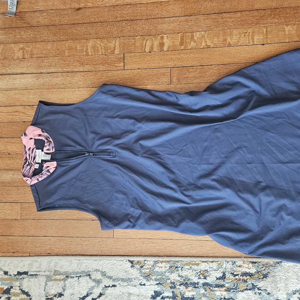 Tommy Bahama Navy Dress with Pink Floral Accents